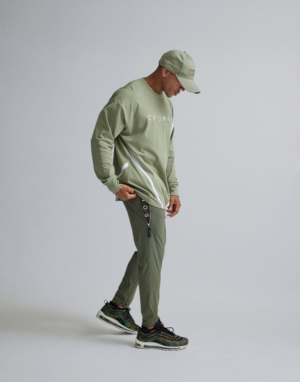 CRONOS GEOMETRIC LOGO LONG SLEEVE【MOS.GREEN】