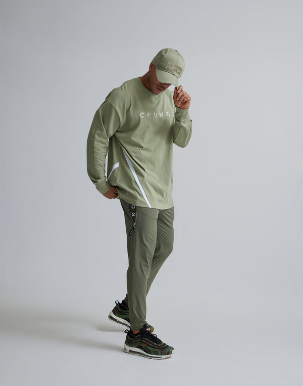 CRONOS GEOMETRIC LOGO LONG SLEEVE【MOS.GREEN】