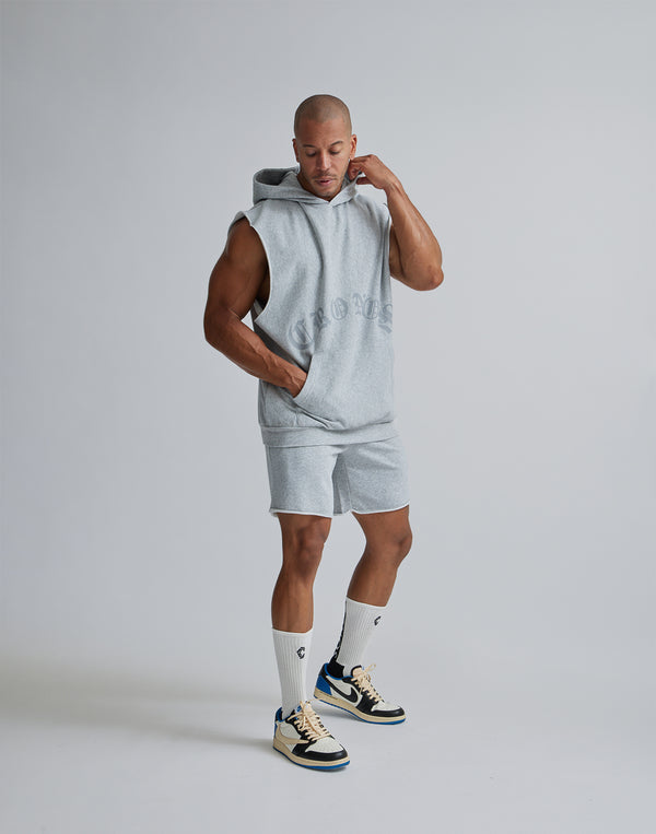 CRONOS BLACK LETTER LOGO SHORTS【GRAY】
