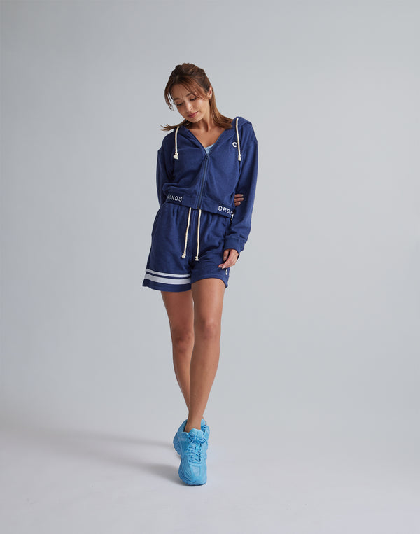 CRONOS WOMEN PILE HOODIE [BLUE]