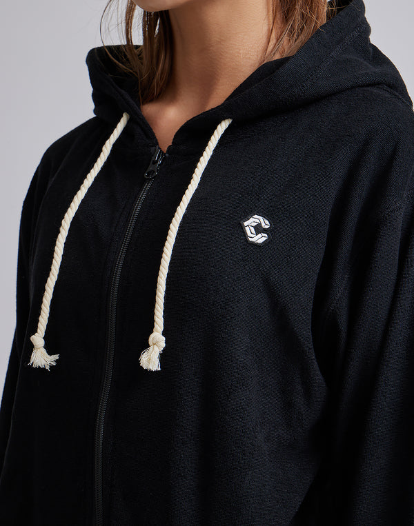 CRONOS WOMEN PILE HOODIE [BLUE]