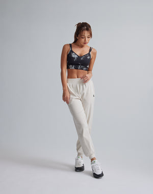 CRONOS WOMEN RELAXING JOGGER PANTS【WHITE】