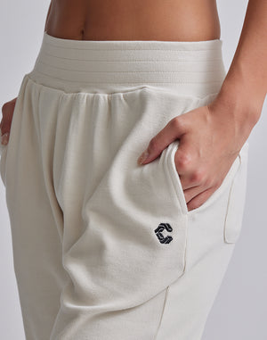 CRONOS WOMEN RELAXING JOGGER PANTS【WHITE】