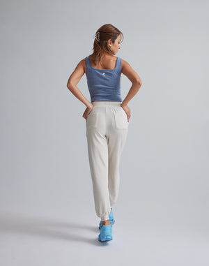 CRONOS WOMEN RELAXING JOGGER PANTS【WHITE】