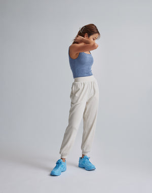 CRONOS WOMEN RELAXING JOGGER PANTS【WHITE】