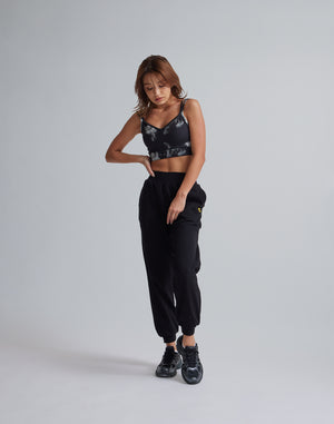 CRONOS WOMEN RELAXING JOGGER PANTS【BLACK】
