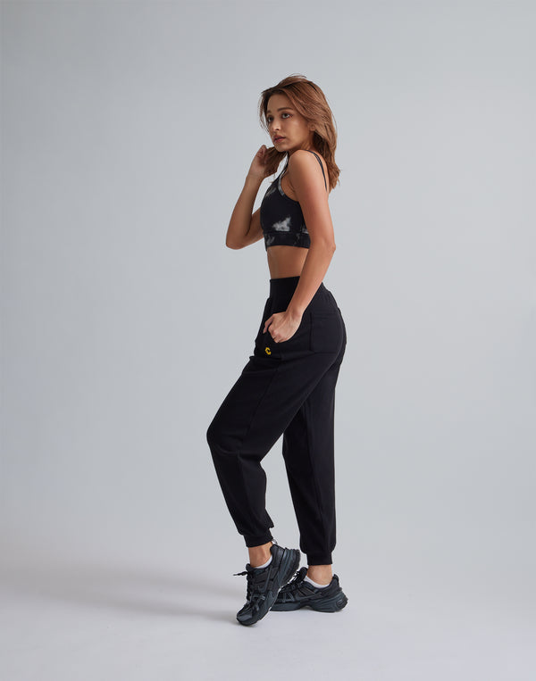 CRONOS WOMEN RELAXING JOGGER PANTS【BLACK】