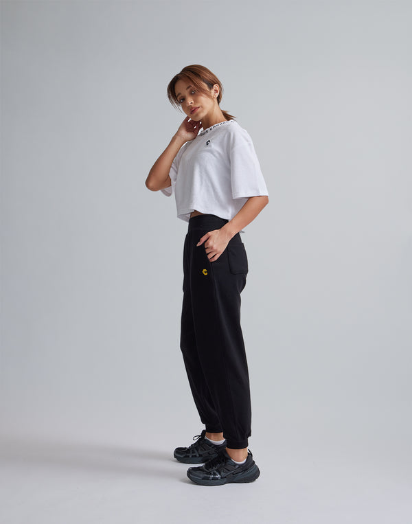 CRONOS WOMEN RELAXING JOGGER PANTS【BLACK】
