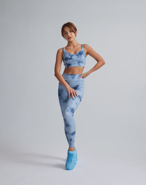 CRONOS WOMEN TIE DYE LEGGINGS【BLUE】