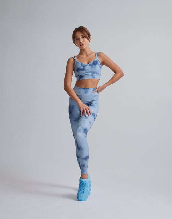 CRONOS WOMEN TIE DYE LEGGINGS【BLUE】