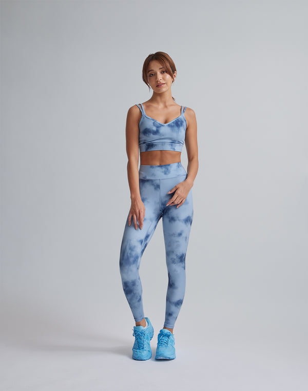 CRONOS WOMEN TIE DYE LEGGINGS【BLUE】
