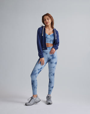 CRONOS WOMEN TIE DYE LEGGINGS【BLUE】