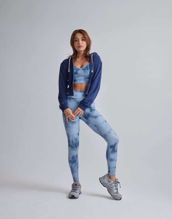 CRONOS WOMEN TIE DYE LEGGINGS【BLUE】
