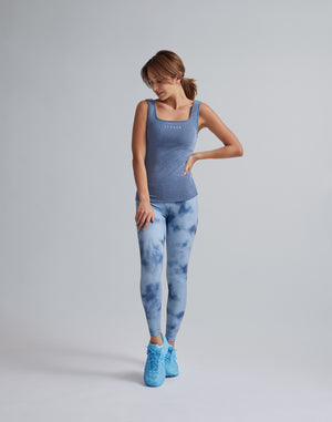 CRONOS WOMEN TIE DYE LEGGINGS【BLUE】