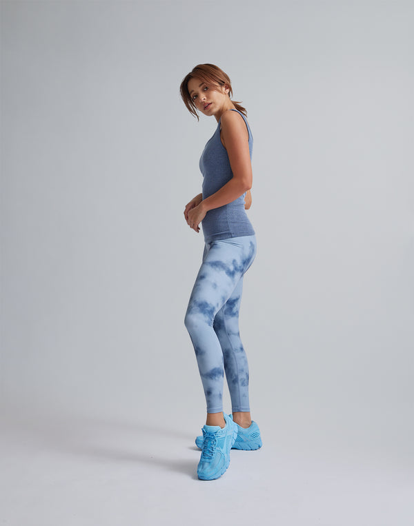 CRONOS WOMEN TIE DYE LEGGINGS【BLUE】