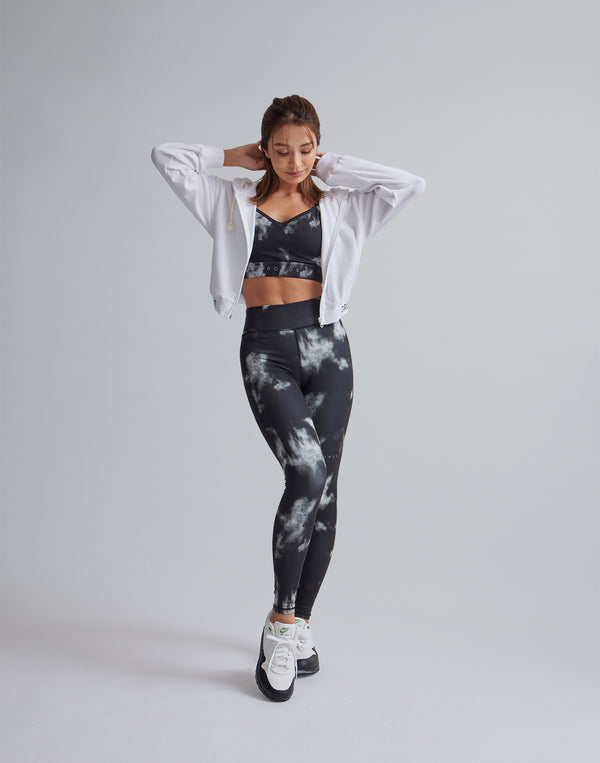 CRONOS WOMEN TIE DYE LEGGINGS【BLACK】