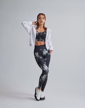 CRONOS WOMEN TIE DYE LEGGINGS【BLACK】