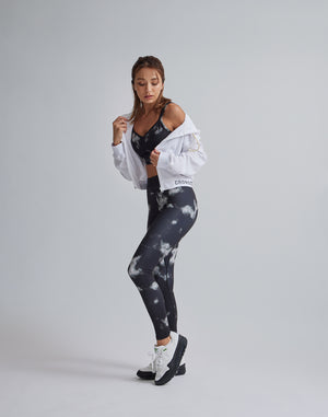 CRONOS WOMEN TIE DYE LEGGINGS【BLACK】