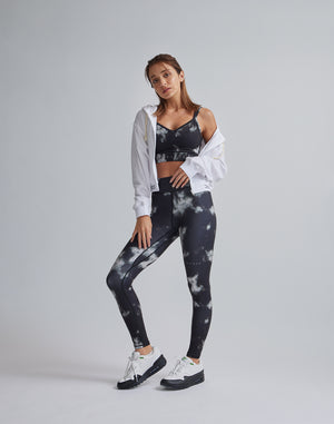 CRONOS WOMEN TIE DYE LEGGINGS【BLACK】