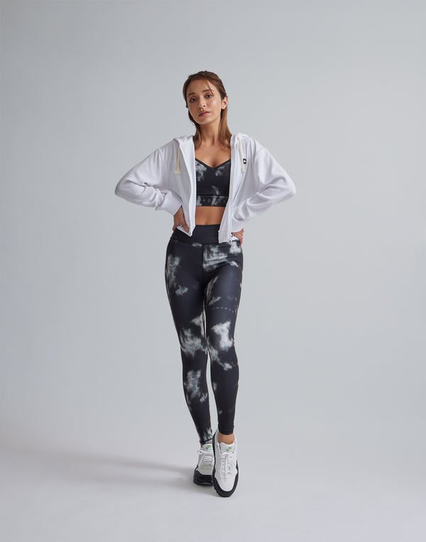 CRONOS WOMEN TIE DYE LEGGINGS【BLACK】