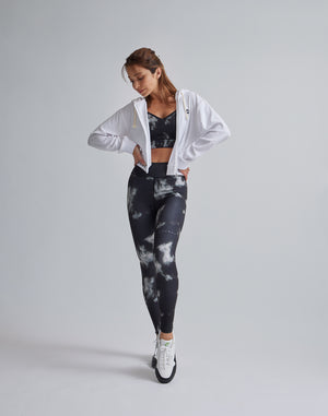 CRONOS WOMEN TIE DYE LEGGINGS【BLACK】