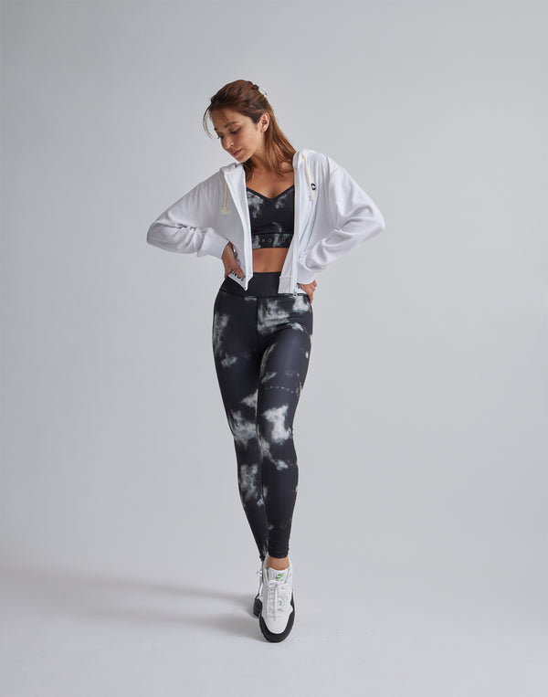 CRONOS WOMEN TIE DYE LEGGINGS【BLACK】