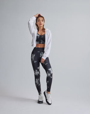 CRONOS WOMEN TIE DYE LEGGINGS【BLACK】