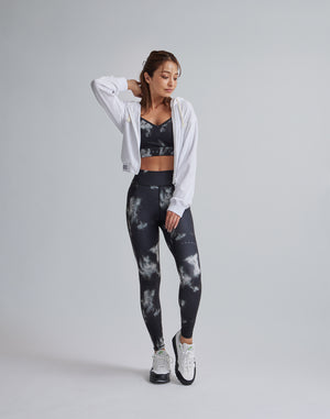 CRONOS WOMEN TIE DYE LEGGINGS【BLACK】