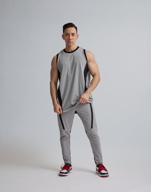 CRONOS  TRIDENT  SWITCHING  TANKTOP【GRAY】