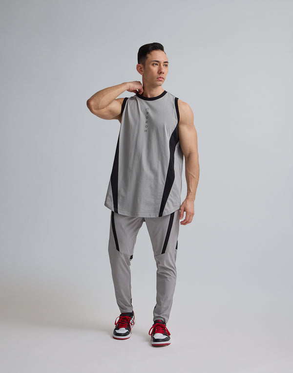 CRONOS  TRIDENT  SWITCHING  TANKTOP【GRAY】