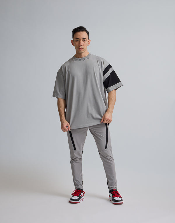 CRONOS BLACK LETTER OVERSIZE T-SHIRT【GRAY】