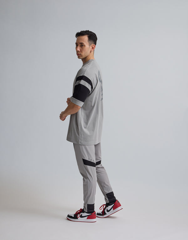 CRONOS BLACK LETTER OVERSIZE T-SHIRT【GRAY】