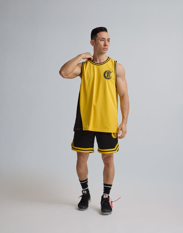CRONOS LOGOPRINT JERSEY MESH SLEEVE LESS [YELLOW]