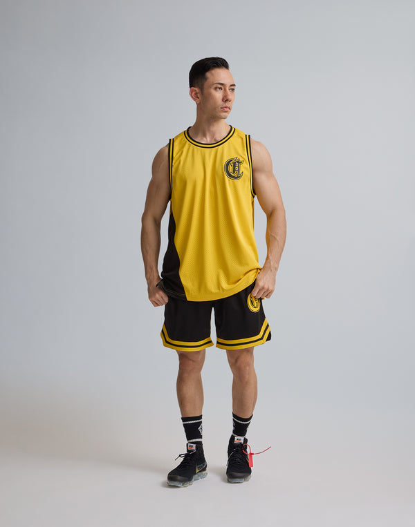CRONOS LOGOPRINT JERSEY MESH SLEEVE LESS [YELLOW]