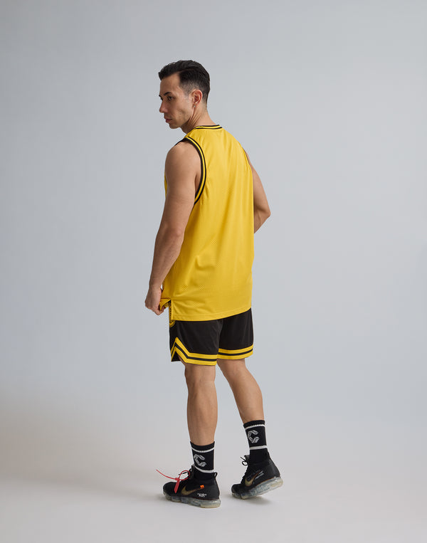 CRONOS LOGOPRINT JERSEY MESH SLEEVE LESS [YELLOW]