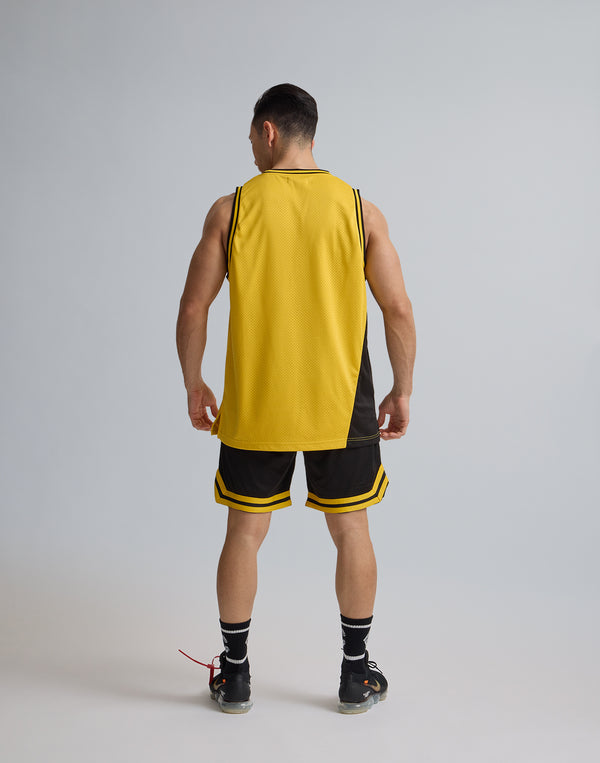 CRONOS LOGOPRINT JERSEY MESH SLEEVE LESS [YELLOW]