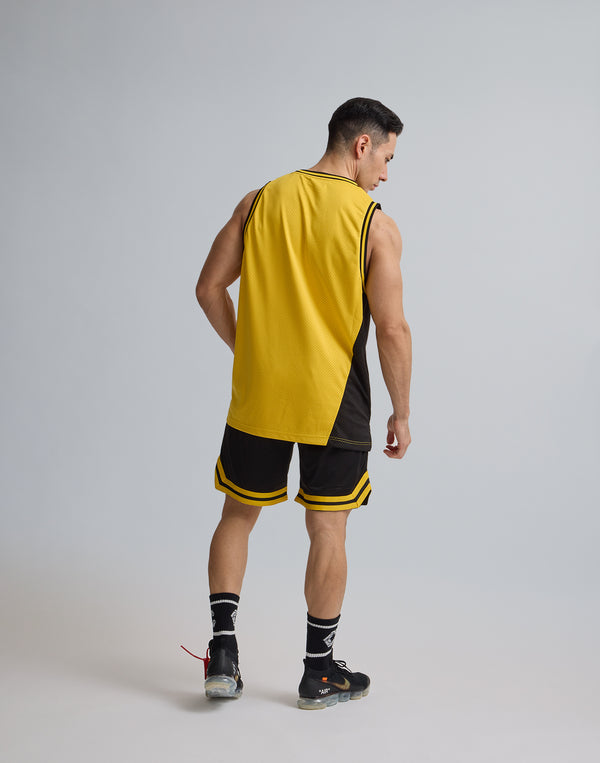 CRONOS LOGOPRINT JERSEY MESH SLEEVE LESS [YELLOW]