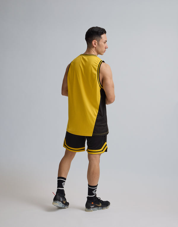 CRONOS LOGOPRINT JERSEY MESH SLEEVE LESS [YELLOW]