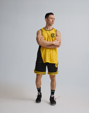 CRONOS LOGOPRINT JERSEY MESH SLEEVE LESS [YELLOW]
