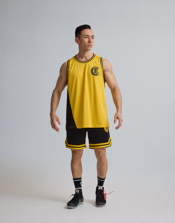 CRONOS LOGOPRINT JERSEY MESH SLEEVE LESS [YELLOW]