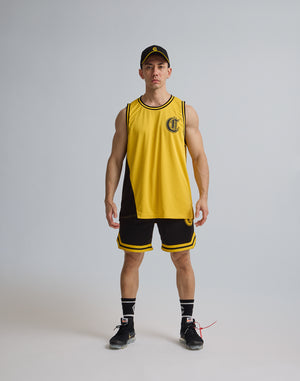 CRONOS LOGOPRINT JERSEY MESH SLEEVE LESS [YELLOW]