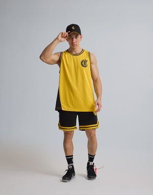 CRONOS LOGOPRINT JERSEY MESH SLEEVE LESS [YELLOW]