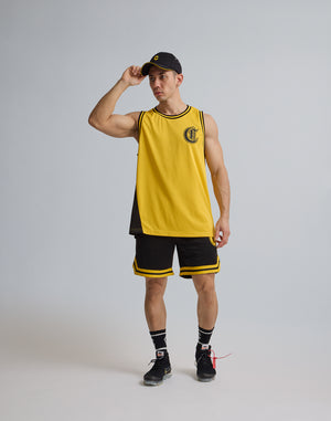 CRONOS LOGOPRINT JERSEY MESH SLEEVE LESS [YELLOW]