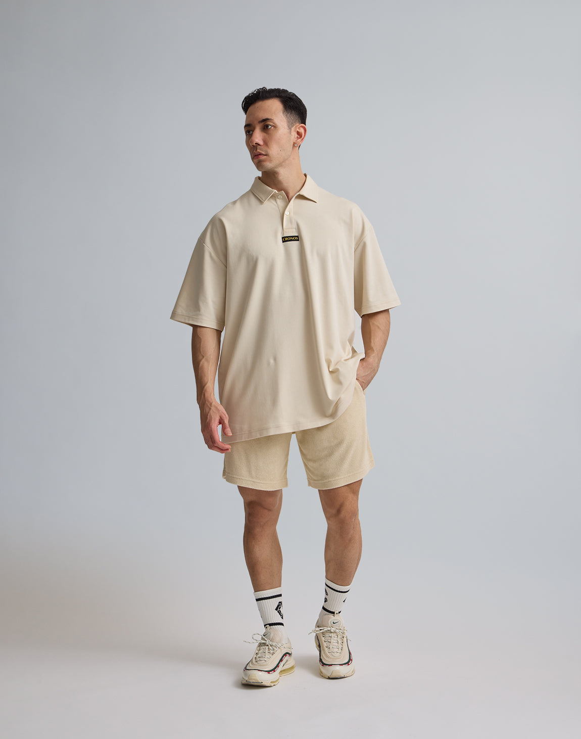 CRONOS EMBROIDERY BOXLOGO POLO SHIRT【EGGSHELL】 – クロノス