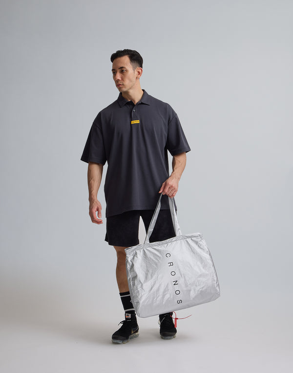 CRONOS 刺繡 BOXLOGO POLO 衫 [灰黑色]