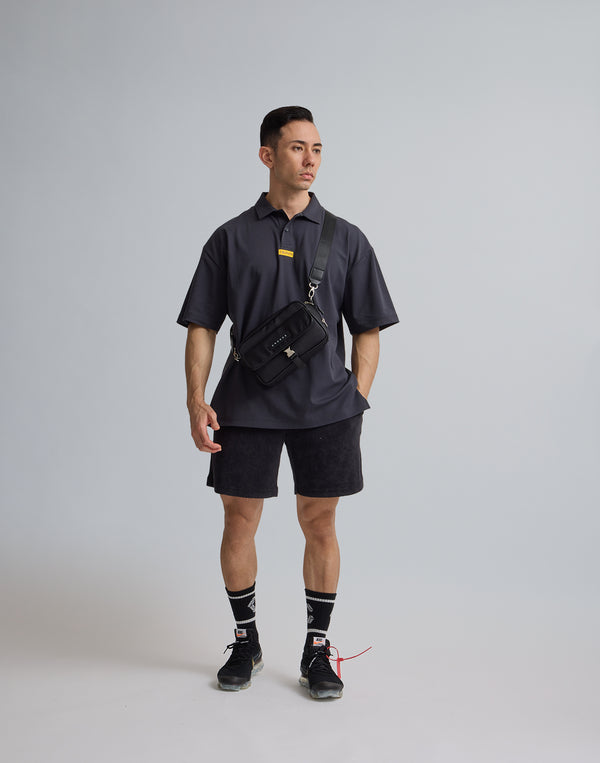 CRONOS 刺繡 BOXLOGO POLO 衫 [灰黑色]