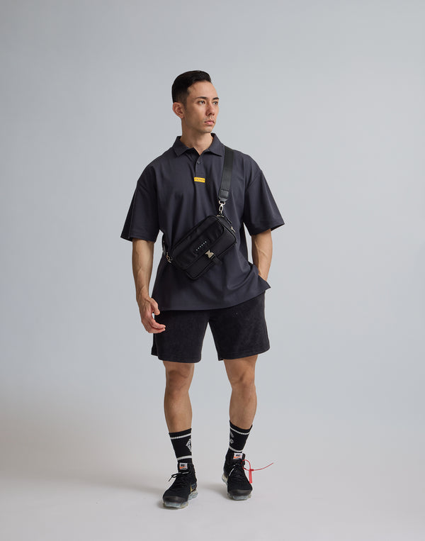 CRONOS 刺繡 BOXLOGO POLO 衫 [灰黑色]