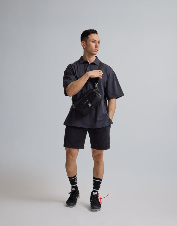 CRONOS 刺繡 BOXLOGO POLO 衫 [灰黑色]