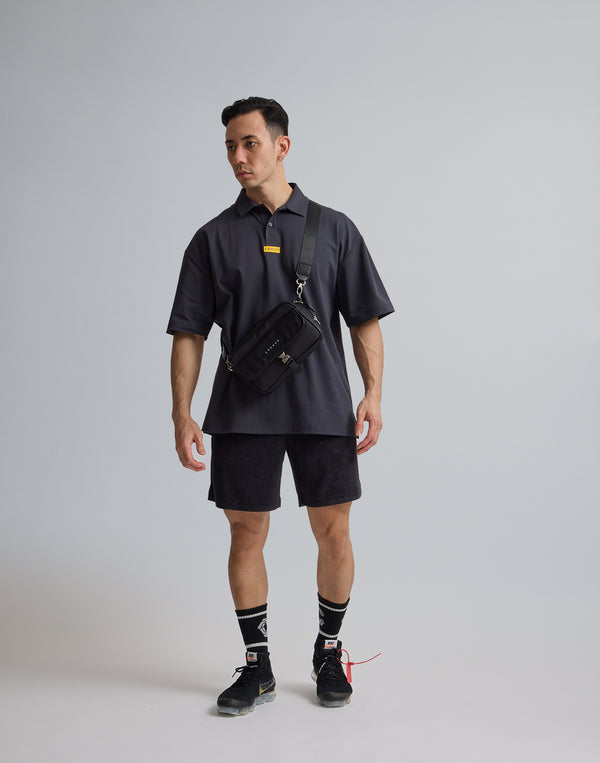 CRONOS 刺繡 BOXLOGO POLO 衫 [灰黑色]