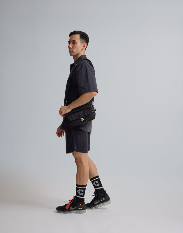CRONOS 刺繡 BOXLOGO POLO 衫 [灰黑色]